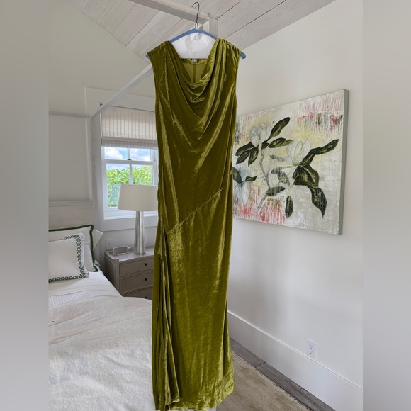 & Other Stories chartreuse Green Velvet Dress - Picture 1 of 6